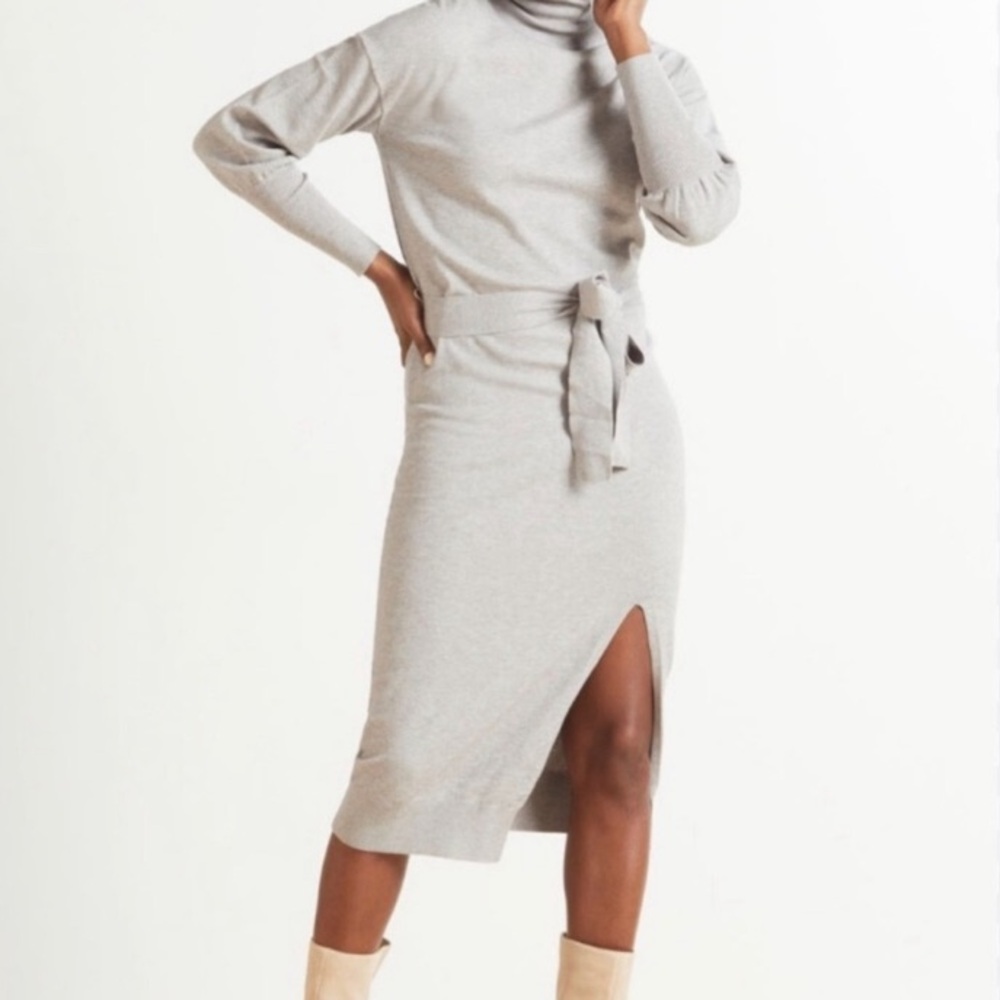 Evereve Adelyn Midi Gray Sweater Dress size Small B131 - Picture 2 of 7